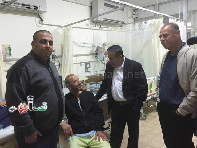الرئيس عادل بدير ونوابه  في مُعايدة مرضية للسيد نكسون فريج والعديد من مرضى كفرقاسم في مستشفى هشارون